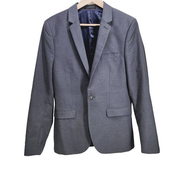 Topman‎ New Gray Skinny Blazer Jacket Men's Size 38R - Picture 1 of 11